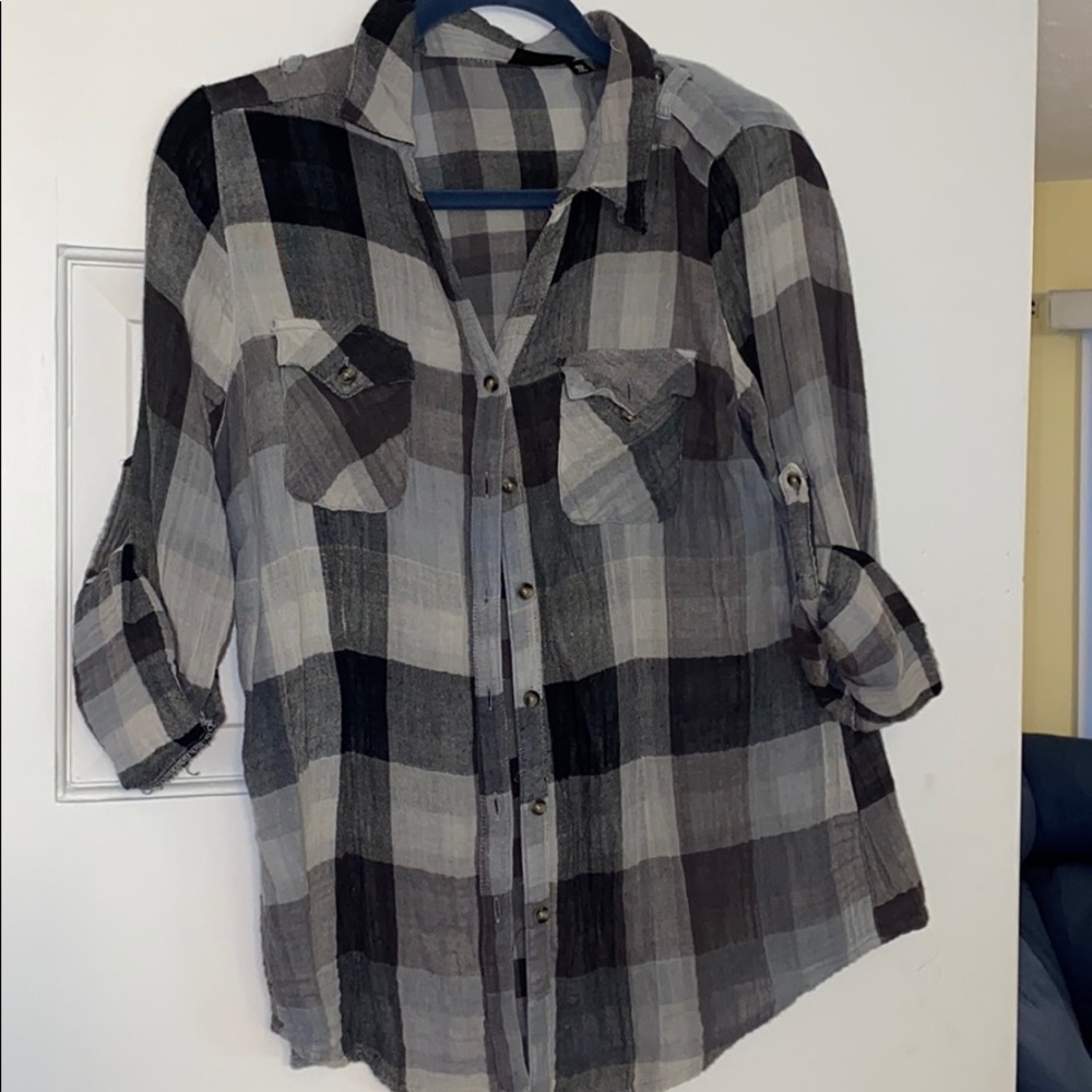 Plaid button down